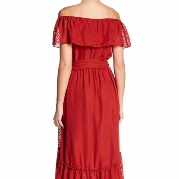 Burnt orange off the shoulder sundress - Picture 2 of 5